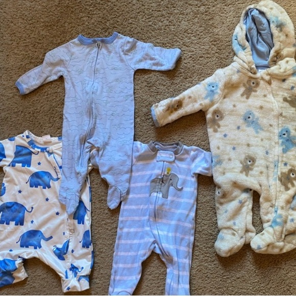 Carters newborn 3 months winter summer long and short sleeve onesies zip up  lot - Picture 4 of 5